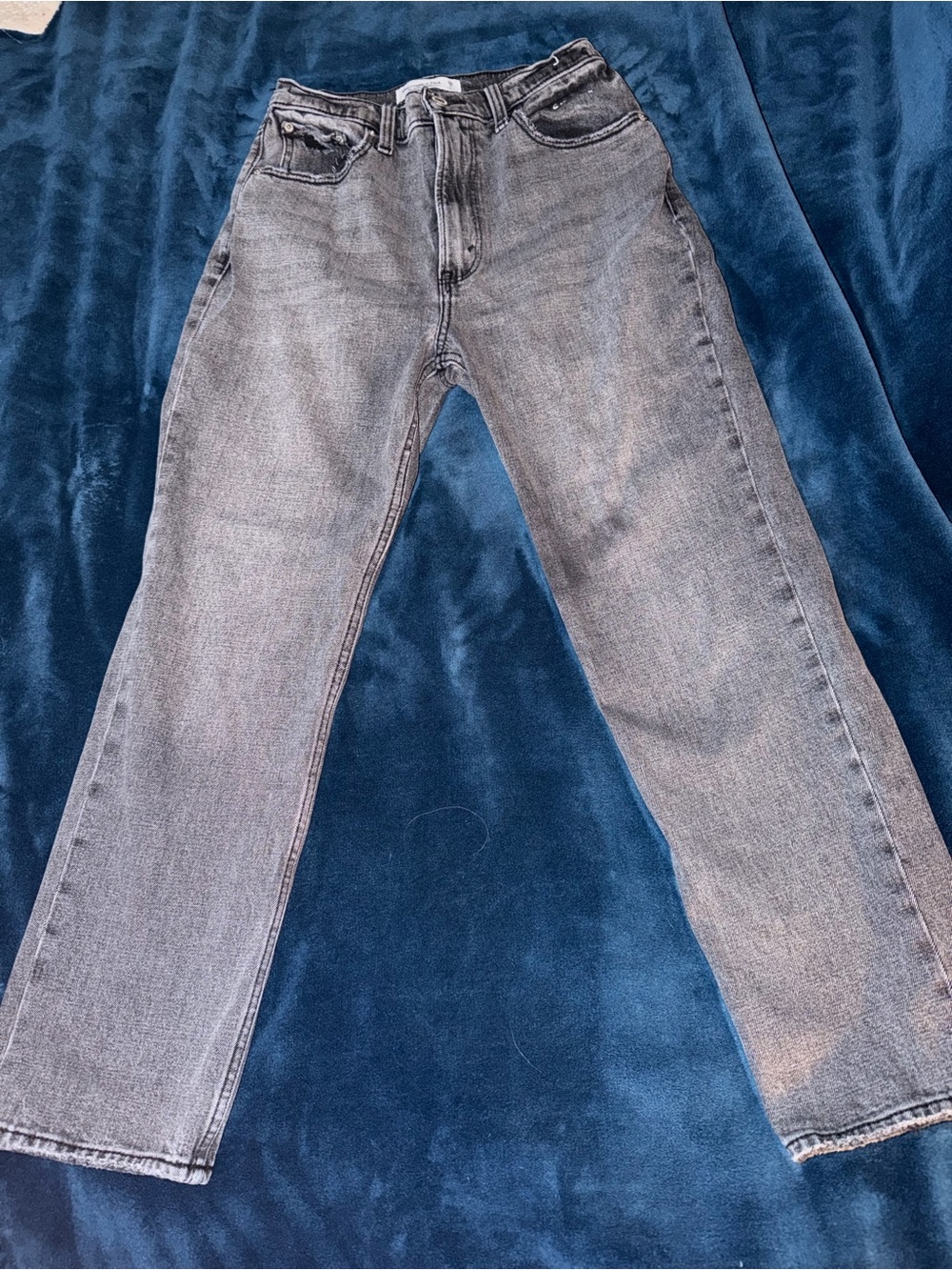 Abercrombie & Fitch Women's Ultra High-Rise Ankle straight  — Charcoal Gray Wash